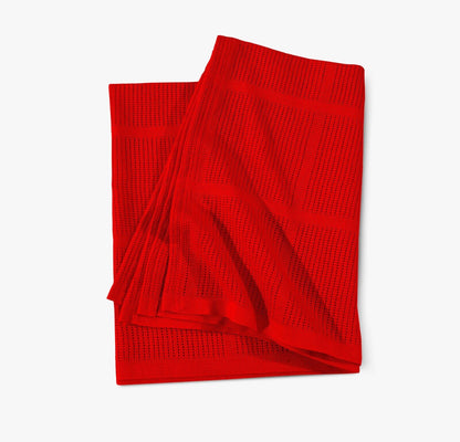 100% Cotton Baby Cellular Blanket for Crib Pram Carrycot - RED
