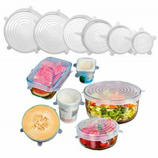 Reusable Silicone Stretch Food Bowl Wraps Storage Lids Cover