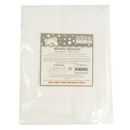 White Large Baby Muslin Squares (Set of 6)