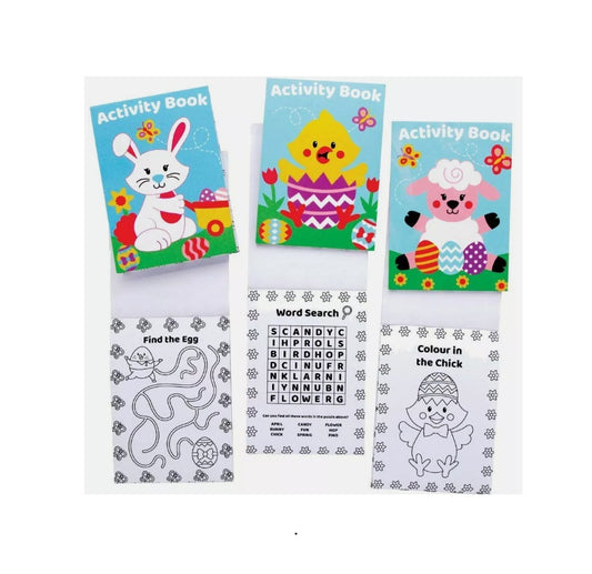 4 x Easter Mini Activity Puzzle Colouring Books Egg