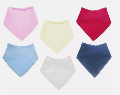 100% Cotton Plain Bandana Bibs for Baby Boys Girls (Set of 3)