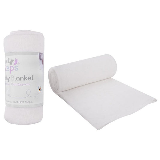 Baby Fleece Blanket for Pram, Crib, Moses Basket Carry Cot or Cot Bed - CREAM
