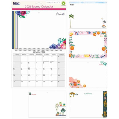 2026 Memo Calendar with Wipeable Board and Pen