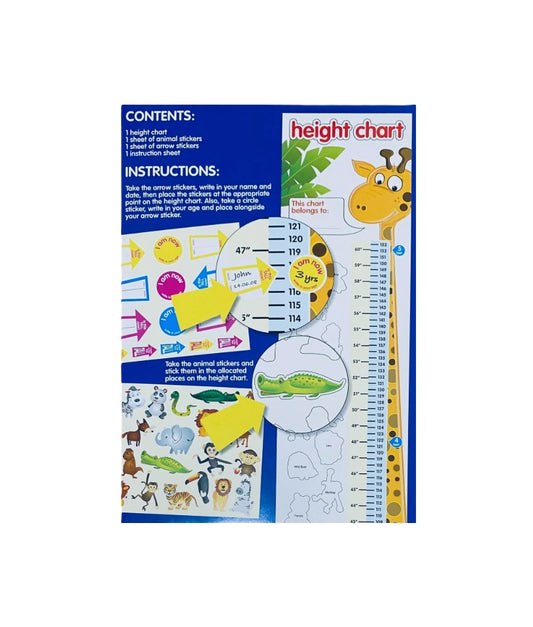 CHILDREN KIDS HEIGHT GROWTH CHART JUNGLE THEME