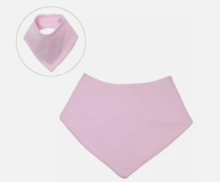 100% Cotton Plain Bandana Bibs for Baby Boys Girls (Set of 3)