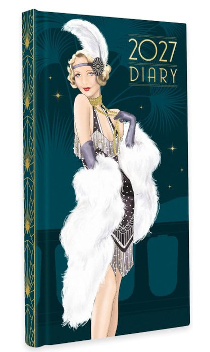 Claire Coxon Art Deco 2027 Slim Weekly Diary | Hardback Pocket Planner with Forward Planning & Original Art Deco Artwork